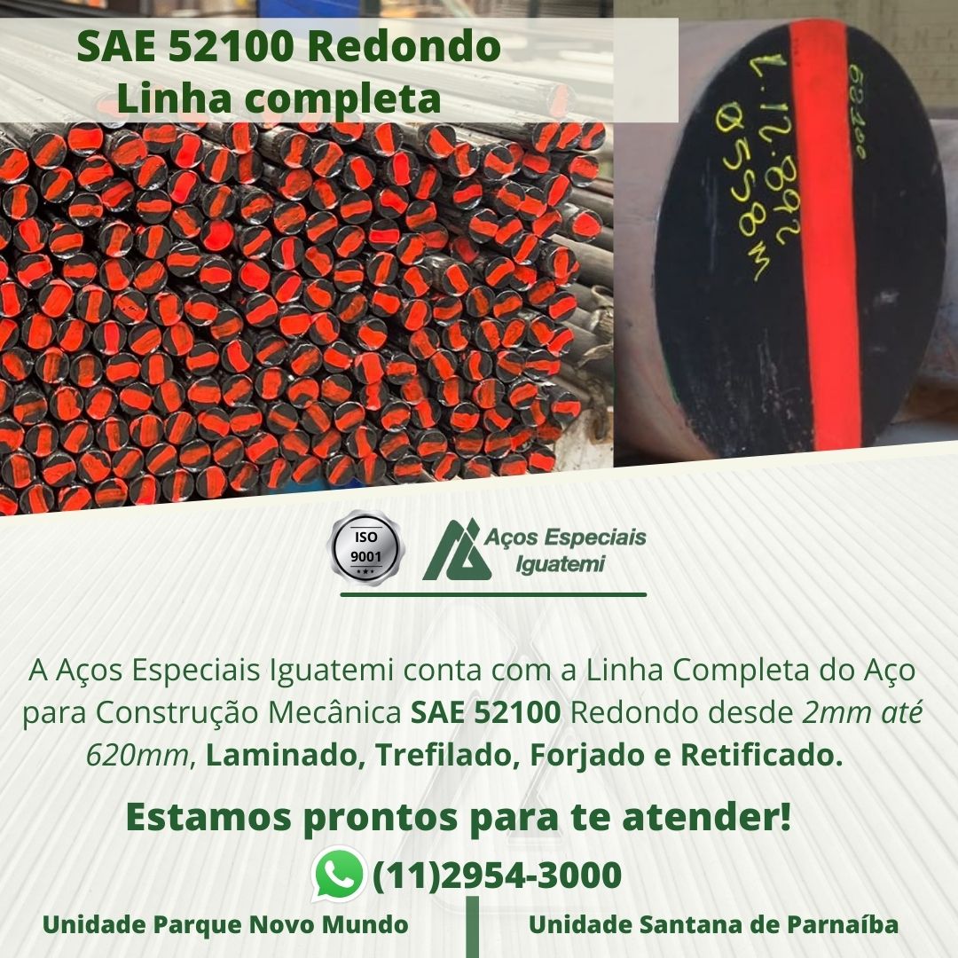 Foto de capa SAE 52100 Redondo – Linha Completa!