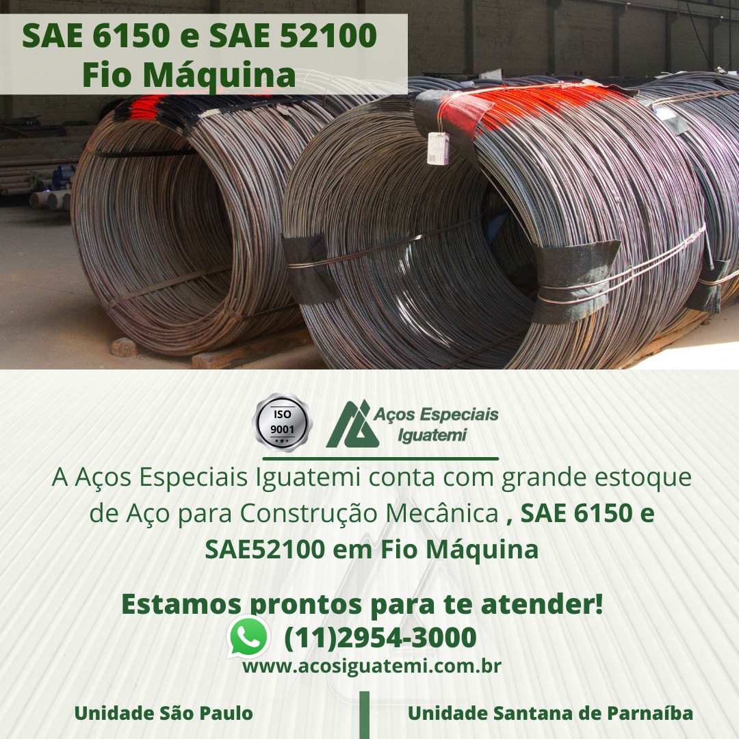 Foto de capa SAE 6150 E SAE 52100 Fio Máquina